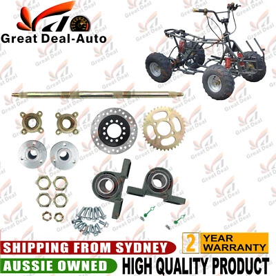 FOR ATV Go Kart 610mm Rear Axle Shaft Kit + 428 Sprocket + Hub + Disc + Bearing - image 1 of 4