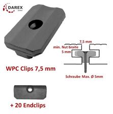 1000 WPC Clips Befestigung Klammern Montageclip 7,5mm+20Endclips GRATIS
