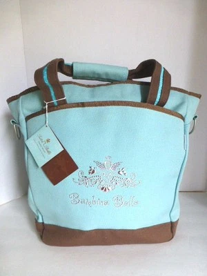 "Bambino Bella" Mommy/Baby Eco-Friendly, Stylish Aqua Diaper Bag, NOS w/Tags - Image 1 of 4