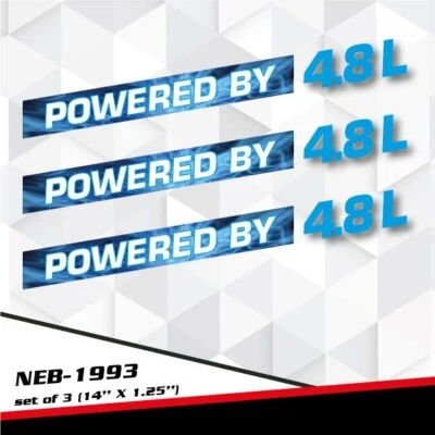 POWERED BY 4.8L Decal Stickers for Silverado tahoe Yukon Cayenne BMW NEB-1993 — 第 1/2 张图片
