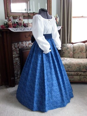 Civil War, Victorian, Trek, Western, Pioneer Dress - Lovely Shades of Blue - Image 1 of 4