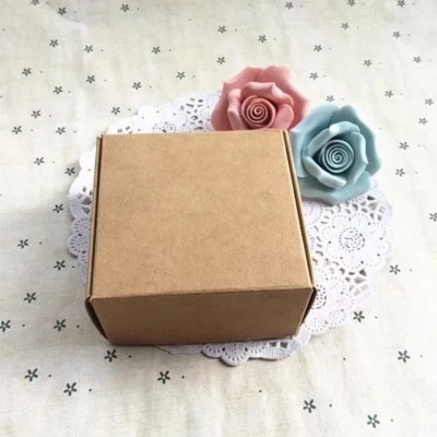200x Kraft Paper Wedding Favor Box Soap Product Packaging Gift Box 8.5x8.5x3.5cm - image 1 of 4