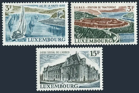 Luxembourg 503-505,MNH.Michel 832-834. 1971.Lake,Yachts,Treatment plant,Steel Co Cover