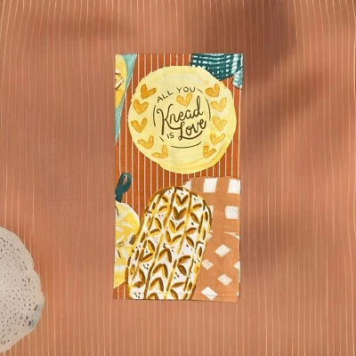 Anthropologie All You Knead Is Love Kitchen Hand Tea Towel Bread NWOT - Image 1 of 4