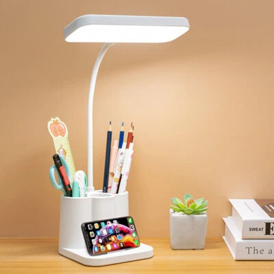 Dimmable LED Desk Light Touch Sensor Table Bedside Reading Lamp USB Rechargeable