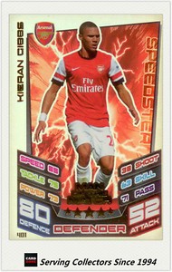 2012-13 Match Attax Man Of Match Foil Card #401 Kieran Gibbs (Arsenal)