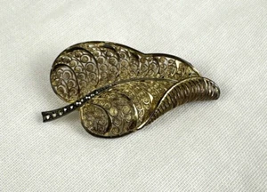 Vintage filigrane Blatt Brosche Anstecknadel Willi Nonnenmann 800 Sterling, 6,34 g, kostenloser Versand - Bild 1 von 9