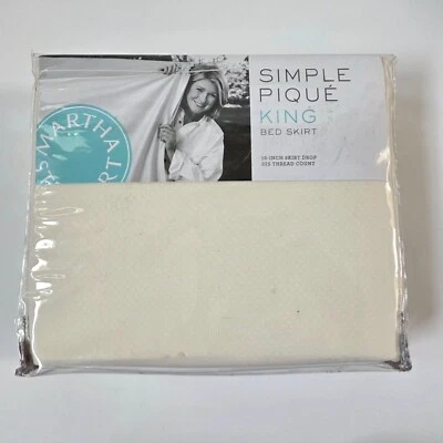 Martha Stewart King 床裙简单皮克香草钻石纹理 16 英寸滴新品 — 第 1/4 张图片