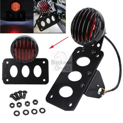 Motorcycle Tail Light Side Mount License Plate Bracket For Harley Chopper Bobber - Image 1 of 4