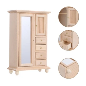 Mini Furniture Model Wooden Wardrobe for House Decorative Closet - Picture 1 of 12