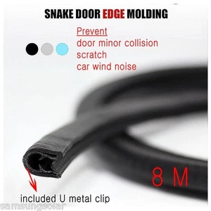 1+1 Snake U Metal Clip Structure Car Door Edge Molding 8M + Hammer for set-up - Picture 1 of 2