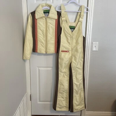 Traje de esquí Beconta de colección años 60 70 traje de nieve para mujer 14 Apres abrigo chaqueta babero de nieve mod Foto 1 de 4