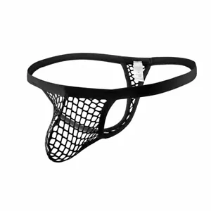 2PCS Men Sexy G-string Thong Mesh See-through T-back V-string Pouch Underpants ♡ - Foto 1 di 36