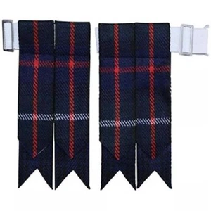 Mackenzie Tartan Kiltblitze mit schwerer Schnalle/schottischer Kiltschlauch Sockenblitze - Bild 1 von 1
