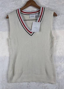 Vtg Liz Claiborne LizGolf Sleeveless Knit Safari Top M 90s Y2K Tenis Pickleball - Picture 1 of 14