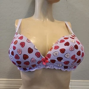 Adore Me Candy Heart Bra 38B Purple Wireless Padded Push Up - Picture 1 of 4