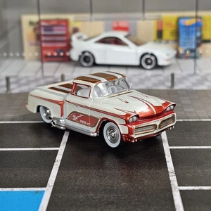 Johnny Lightning Barris 1955 Chevy Pickup Truck Kopper Kart Show Rods 1/64 weiß - Bild 1 von 8