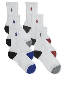 NUEVO NIÑO CREW BLANCO CALCETINES POLO RALPH LAUREN TALLA 8-9.5 MEDIANO - Imagen 1 de 1