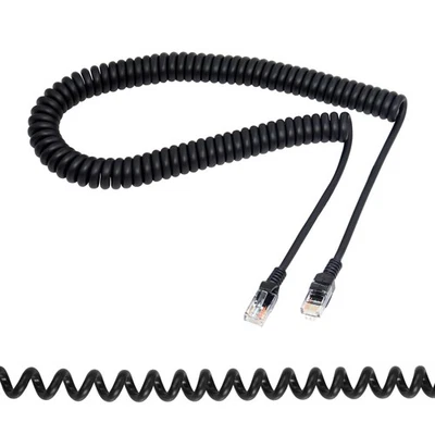 2.5M Retractable Cat5e Ethernet Coiled Cable RJ45 Network LAN Cord Black - Image 1 of 4