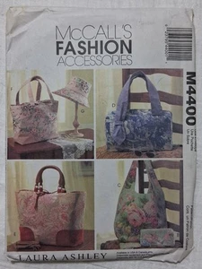 McCalls 4400 Laura Ashley Fashion Accessories Pattern Bags Hat Totes - Picture 1 of 2