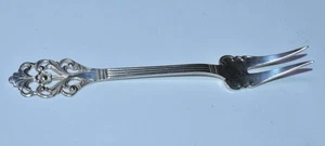 Viking Rose de Th. Tenedor de cóctel noruego Marthinsen de plata de ley 4 5/8" - Imagen 1 de 4