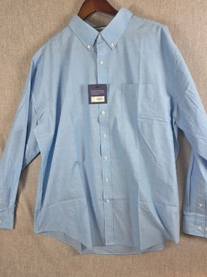 Croft & Barrow Mens XL Easy Care Dress Shirt Teal Blue Oxford Office Career NEW - Immagine 1 di 4