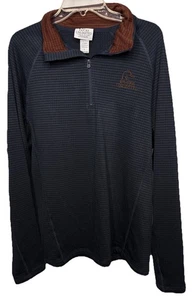 Ducks Unlimited Men's Large 1/4 Zip Pullover Blue Brown Outdoor Hunting Shirt - Picture 1 of 6