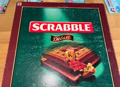 Vintage Scrabble Deluxe Mattel 2000 Turntable Wooden Tiles Complete VGC 10+ - Image 1 of 4