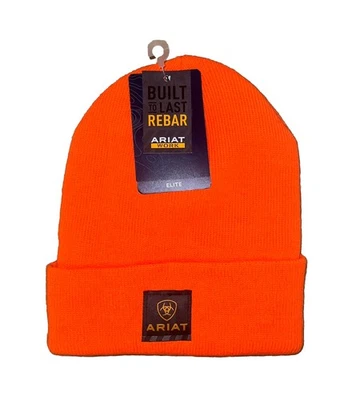 Ariat NOVO Relógio Masculino de Malha Vergalhão Boné Gorro Chapéu Laranja Caça Ao Ar Livre Tamanho Único - Imagem 1 de 4