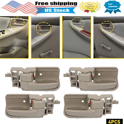 4X Manija de puerta interior delantera y trasera para Toyota Tacoma 2003-08 Corolla 2005-2015 Foto 1 de 4