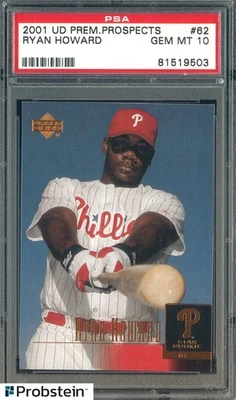 2001 UD Premier Prospects бейсбол No62 Райан Ховард Philadelphia Phillies RC ладья - Изображение 1 из 2