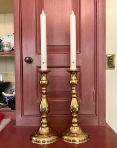 VIRGINIA METALCRAFTERS MASSIV MESSING TULPE KERZENSTÄNDER (2) #3016 SELTEN - Bild 1 von 8