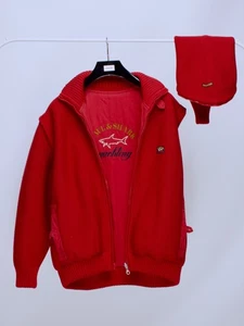 Mens PAUL & SHARK Yachting Vintage Transformer Reversible Red Wool Knit Jacket L - Picture 1 of 24
