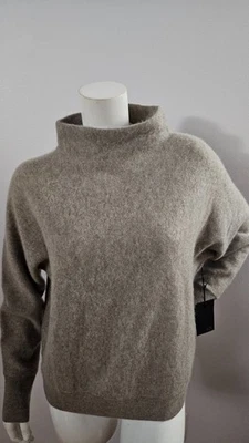 NUEVO SUÉTER TAHARI MUJER SUAVE 100% 2 CAPAS CACHEMIR MARRÓN JASPEADO TALLA L Foto 1 de 4