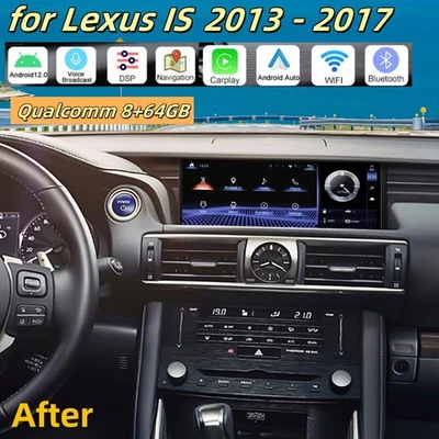 10.25"Android Car Stereo for LEXUS IS 2013-2017 Wireless Carplay GPS BT Radio FM - Image 1 of 4