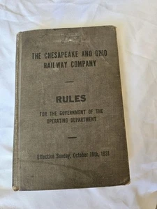 Chesapeake & Ohio Railway Co Rule HC Book 1931 C&O RR Chessie Train Railroad - Bild 1 von 12