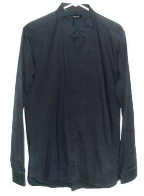 Camisa de Vestir 7 DIAMONDS PREMIUM Abotonada Azul Marino Lunares GRANDE Elastizada Usada en Excelente Condición Foto 1 de 4