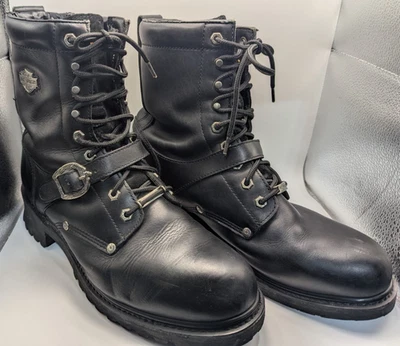 Harley-Davidson Men's Faded Glory 8-Inch Motorcycle Black Boots 91003 Size 12 - Image 1 of 4