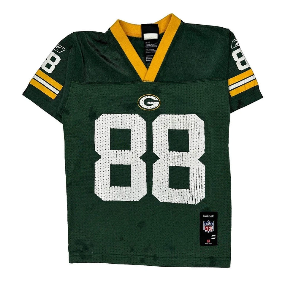 Camiseta de fútbol americano Reebok NFL Green Bay Packers, 8 años - pequeña de poliéster amarillo Foto 1 de 4