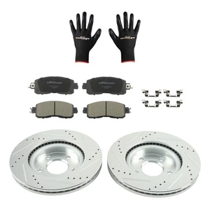 Pastillas de freno de rotores delanteros perforados y ranurados de 11,65 pulgadas para Nissan Altima 2013-2023 - Imagen 1 de 12