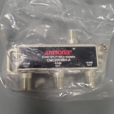 2x Antronix 3-Way Coaxial Splitter CMC2003BHA Cable TV RG6 Coax  - Image 1 of 2