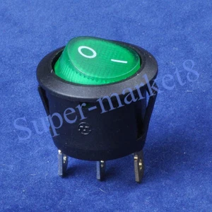 4 piezas interruptor basculante redondo luz verde 3P encendido-apagado 10a125v - Imagen 1 de 2