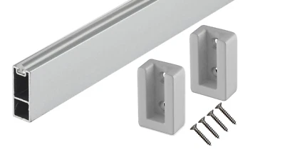 Set Di Tubo Angolare Argento Per Appendiabiti Armadio Con Supporto A Muro 30x12 - Immagine 1 di 4