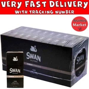 Swan Carbon Filter Tips Extra Slim 5.7 mm 1x Full  Box 20 Packs x 120 Filters - Picture 1 of 3