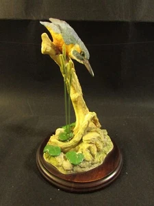 Beautiful TEVIOTDALE Mounted Figurine "Kingfisher on Branch" Signed D. Edlmann - Picture 1 of 9