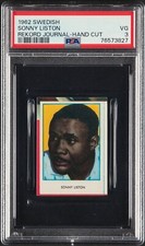 1962 Swedish Rekord Journal Sonny Liston RC Rookie Boxing Card PSA 3 Hand Cut