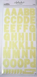 The Paper Studio YELLOW GLITTER Franklin Alphabet Stickers - 1.75" - 4 sheets - Picture 1 of 3