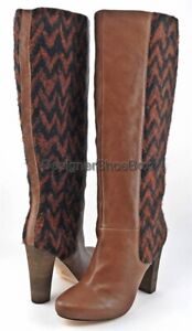 $225 PLENTY TRACY REESE ROYALE Cognac Leather Designer Tall Boots 9 EUR 39.5