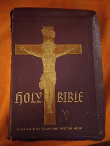 Antique Holy Bible Holy Trinity Edition W/ Signed Baptism Cert. St. Michaels - Bild 1 von 8