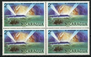 Nicaragua Jules Verne Famous People Block of 4 Mint NH - Picture 1 of 1